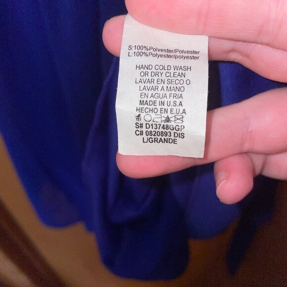 Modcloth Mystic Sleeveless Blue Polyester Dress Pleated Front Design & Waist Tie - Picture 6 of 9